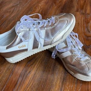 Gola Women's Shimmering Gold and White Sneakers